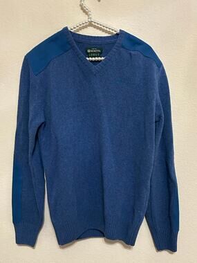 Beretta Wool Sweater Mens Size Small Blue Knit Pullover Jumper Made in Italy